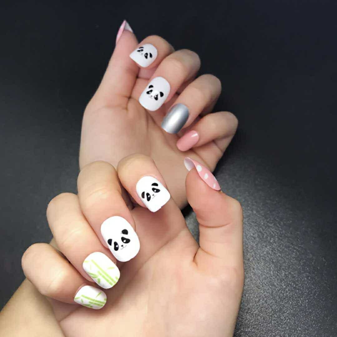 Amazon | [AiO JAPAN] ネイル チップ 子供用 パンダ 24個入り デコ